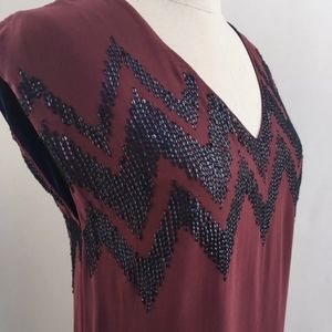Antik Batik burgundy sheath mini dress size XS